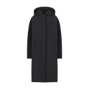 Gucci Svart Nylon Logo Broderad Parka Black, Dam