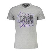 Cavalli Class Kortärmad Herr Logo Print T-shirt Gray, Herr