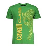 Cavalli Class Grön Herr T-shirt Kortärmad Green, Herr