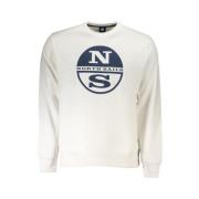 North Sails Borstad Bomullssweatshirt med Logotyptryck White, Herr