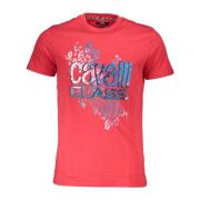 Cavalli Class Röd T-shirt med korta ärmar och logotyptryck Red, Herr