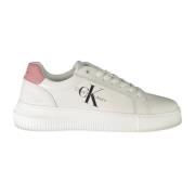 Calvin Klein Sportiga vita sneakers med kontrastdetaljer White, Dam