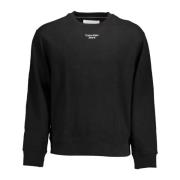 Calvin Klein Svart Herr Sweatshirt Långärmad Tryck Black, Herr