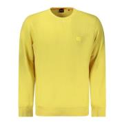 Hugo Boss Gul Långärmad Sweatshirt Broderad Logotyp Yellow, Herr