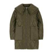 Ganni Stilig Army Green Nylon Jacket Green, Dam