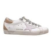 Golden Goose Platina Glitter Häl Läder Sneakers White, Dam