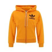 Adidas Hoodie med justerbar dragsko och dragkedjefickor Orange, Herr