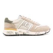 Premiata Beige Mocka Nylon Sneakers Multicolor, Herr