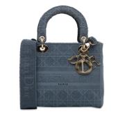 Dior Vintage Pre-owned Linne handvskor Blue, Dam