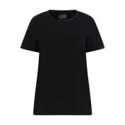 Guess Svart Bomull Logo T-shirt Black, Dam