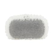 Self Portrait Rhinestone Lace Clutch Väska med Kedja Gray, Dam