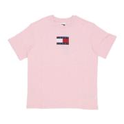 Tommy Hilfiger Avslappnad Melange Flag Tee i Rosa Pink, Dam