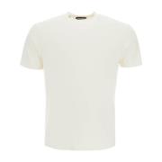 Tom Ford Mjuk Bomull Lyocell Crewneck T-shirt White, Herr