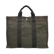 Hermès Vintage Pre-owned Canvas handvskor Gray, Dam