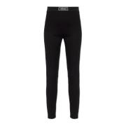 Versace Leggings med logopatch Black, Dam