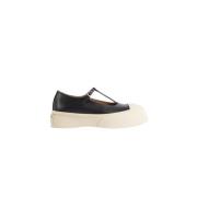 Marni Svarta läderrem sneakers Black, Dam