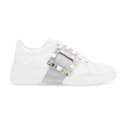 Roger Vivier Vita Rhinestone Skate Sneakers White, Dam