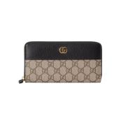 Gucci Tvåfärgad GG Marmont dragkedja plånbok Beige, Dam