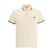 Valentino Polo Skjorta med Ribbad Krage och Ficka Beige, Herr