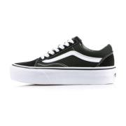 Vans Plattform Låg Sneaker Svart/Vit Black, Dam