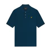 Lyle & Scott Polyester Plain Polo Shirt Blue, Herr