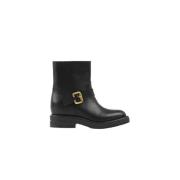 Chloé Svarta läder ankelboots slip-on stil Black, Dam