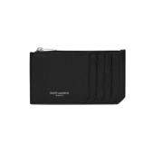 Saint Laurent Kornat läder dragkedja kortfack Black, Herr