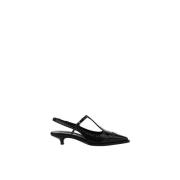 Miu Miu Patentläder Kitten Heel Slingback Pumps Black, Dam