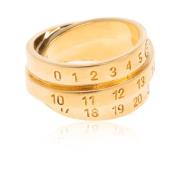 MM6 Maison Margiela Ring med ingraverad logotyp Yellow, Dam