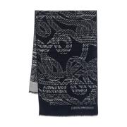 Emporio Armani Lyxigt Monogram Jacquard Halsduk Black, Herr