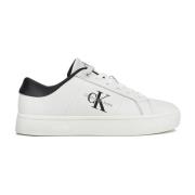 Calvin Klein Låga Lädersneakers White, Herr