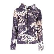 Cavalli Class Rosa Hoodie med Dragkedja och Logotyp Multicolor, Dam