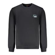 Lee Svart Herr Sweatshirt Långärmad Logotyptryck Black, Herr