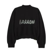 Barrow Felpa Cropped Med Tryck Black, Unisex