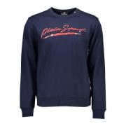 Plein Sport Blå Långärmad Crewneck Sweatshirt med Tryck Blue, Herr