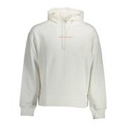 Calvin Klein Hoodie med Tryck och Kontrastdetaljer White, Herr