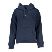 Tommy Hilfiger Blå hoodie med logotypapplikation Blue, Dam