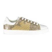 Emporio Armani Sportiga Guld Dam Sneakers med Kontrastdetaljer Yellow,...