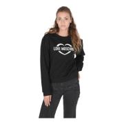 Moschino Svart Heart Logo Bomullströja Black, Dam