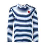 Comme des Garçons Play Randig Hjärta T-shirt Blue, Herr