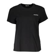 Patrizia Pepe Kortärmad Bomull Logo Broderad T-shirt Black, Dam