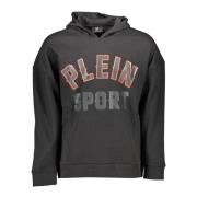 Plein Sport Hoodie Svart Långärmad Tryck Kontrast Black, Herr