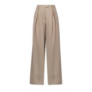 Semicouture Vida Flanellbyxor med Bältesögla Beige, Dam