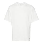 Saint Laurent Vit Crew-neck T-shirt med Logo White, Herr