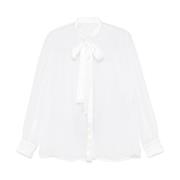 Dolce & Gabbana Vit Sidenskjorta Elegant Stil White, Dam