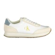 Calvin Klein Sportiga Vita Sneakers Blå Beige Detaljer White, Herr