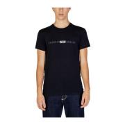 Emporio Armani Svart Bomullsblandning T-shirt med Elastan Black, Herr