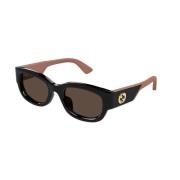 Gucci Svart Brun Solglasögon Gg1667Sk Modell Black, Dam