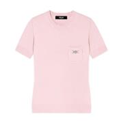 Versace Rosa Stickad Tröja Kort Ärm Pink, Dam