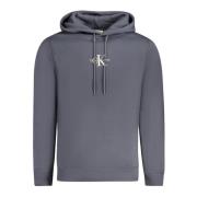 Calvin Klein Blå hoodie med broderad logotyp Blue, Herr